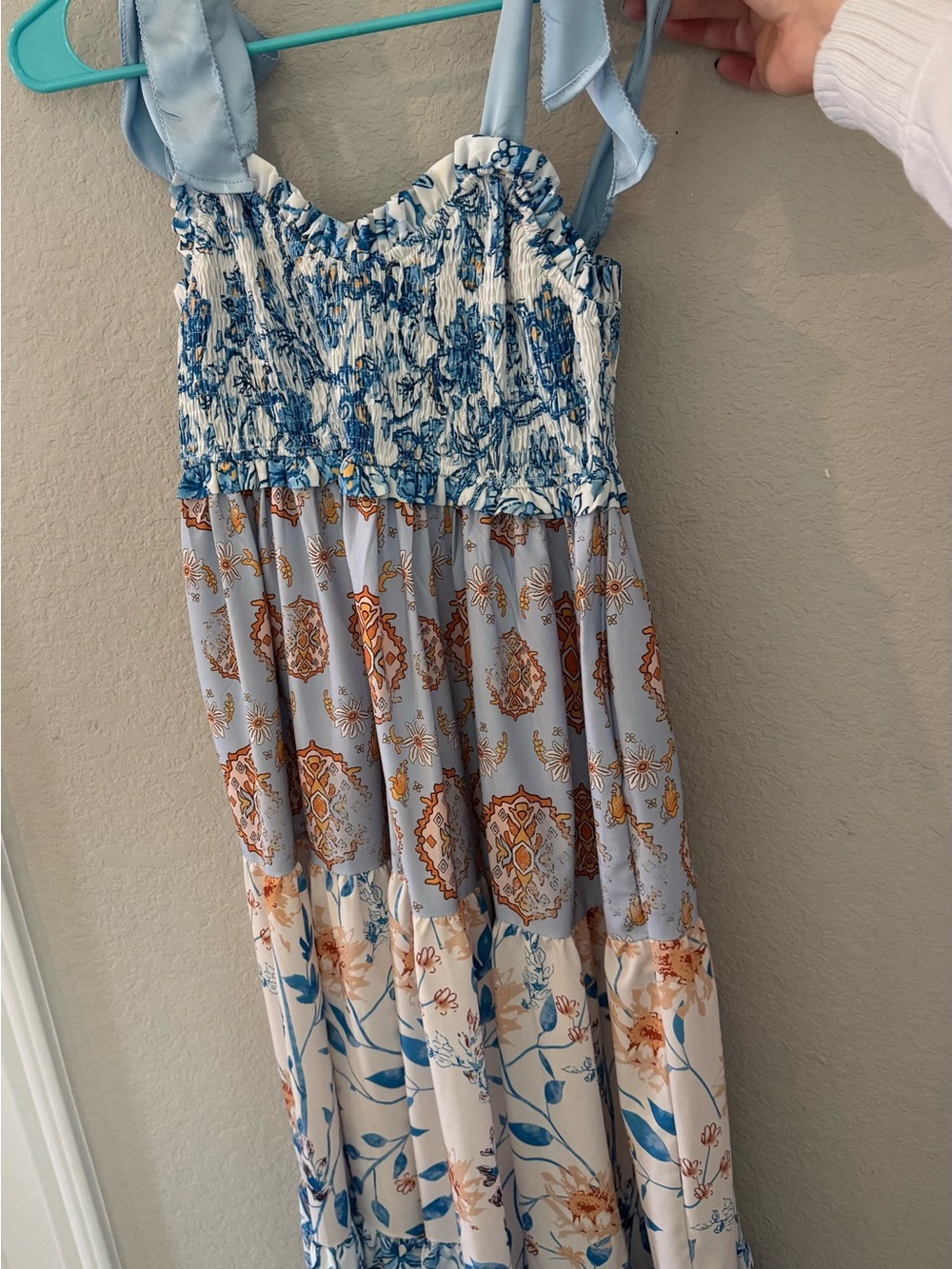 Blue Patterned Amazon Dress - Picture 3 of 3